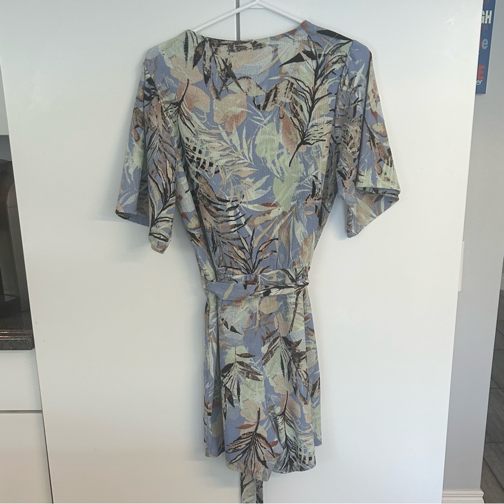 Garcia blue floral belted Romper Dress,  Size S - Picture 4 of 8
